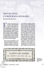 Miguel Sanz, un Biógrafo Olvidado, de Rosario die Maculet